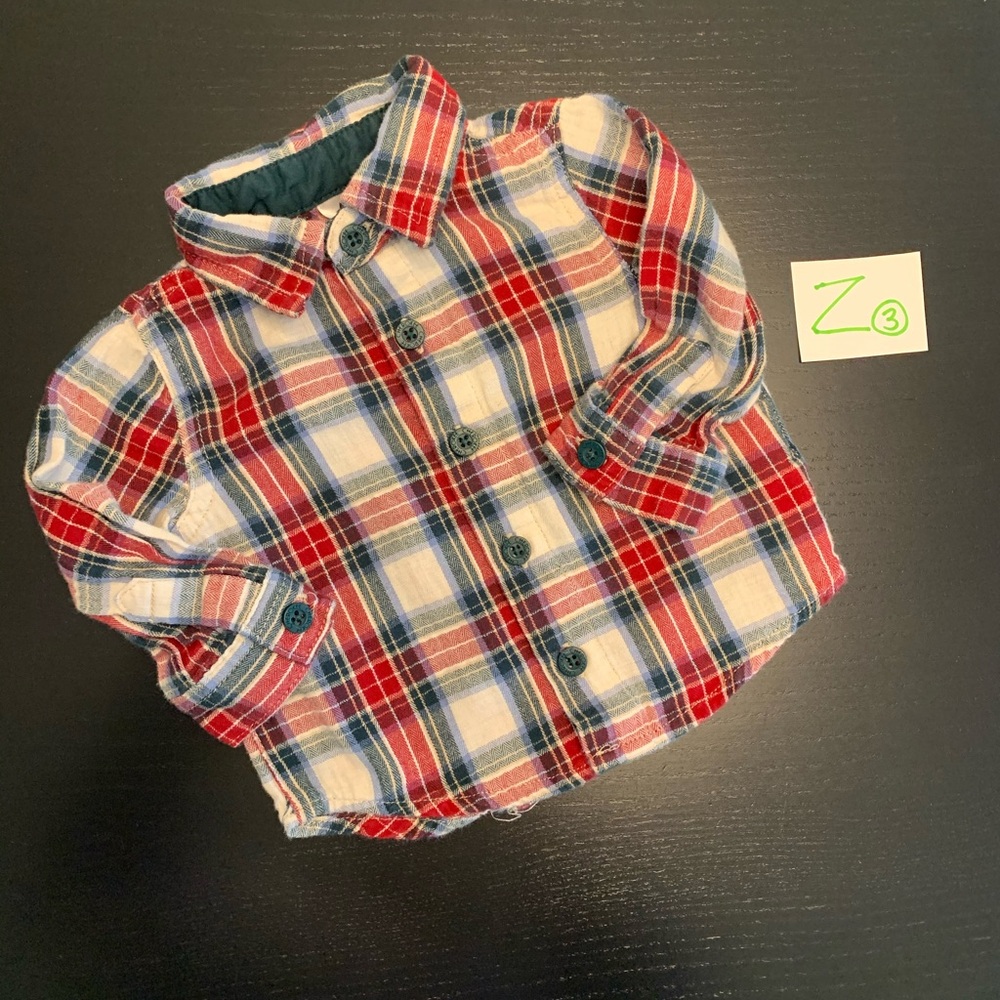 ⭐️2/$11.00⭐️ Cherokee 0-3m Plaid Dress Shirt